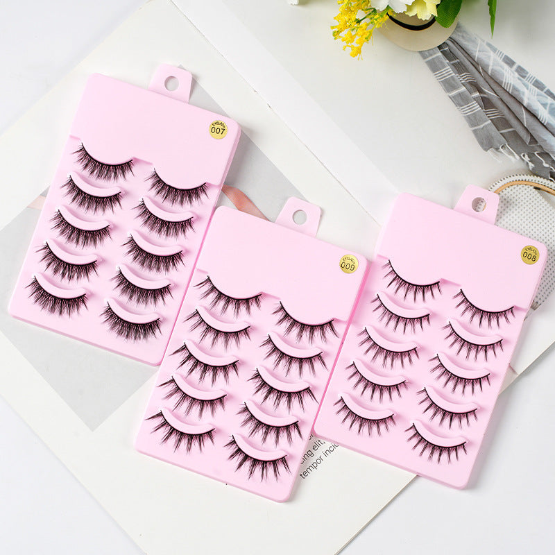 5 Pairs Manga Lashes  Natural Wispy  Korean Makeup