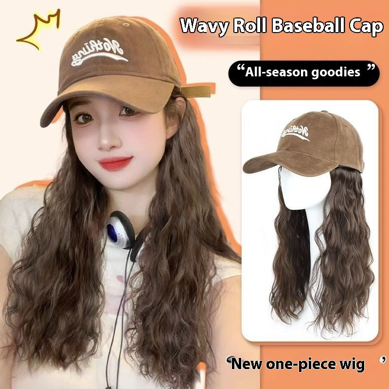 Hat Wig Integrated Fashion Large Wig Full-head Wig