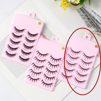 5 Pairs Manga Lashes  Natural Wispy  Korean Makeup