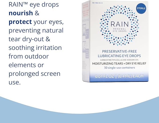 Rain Preservative Free Eye Drops for Severe Dry Eyes – More Natural Eye Drops for Dry Eye Relief – Proprietary Formula Relieves Dry, Itchy Eyes – Take Back Your Eye Comfort