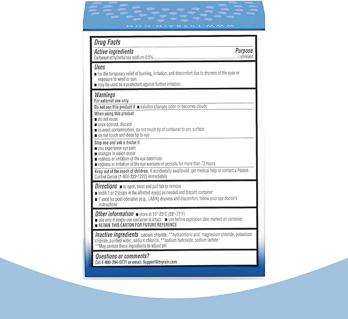 Rain Preservative Free Eye Drops for Severe Dry Eyes – More Natural Eye Drops for Dry Eye Relief – Proprietary Formula Relieves Dry, Itchy Eyes – Take Back Your Eye Comfort