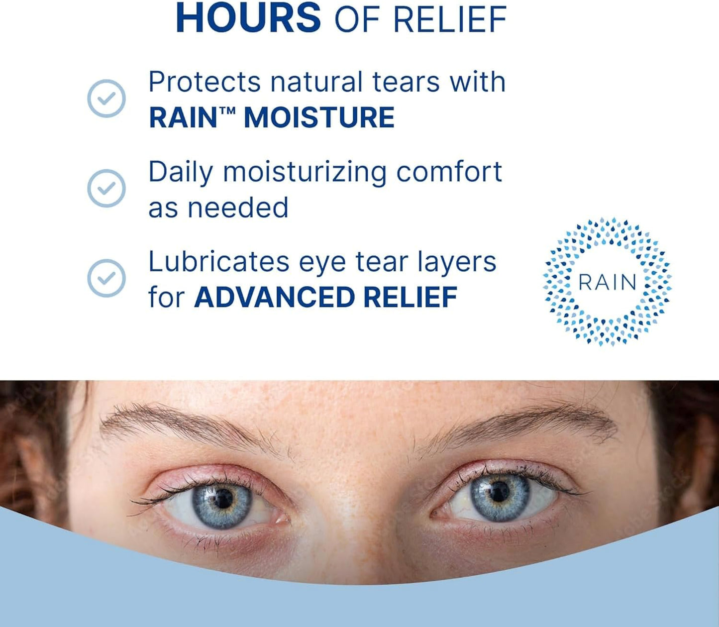 Rain Preservative Free Eye Drops for Severe Dry Eyes – More Natural Eye Drops for Dry Eye Relief – Proprietary Formula Relieves Dry, Itchy Eyes – Take Back Your Eye Comfort