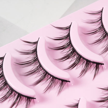 5 Pairs Manga Lashes  Natural Wispy  Korean Makeup